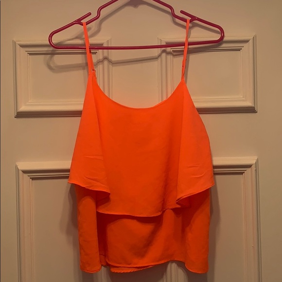Neon orange chiffon tank - Picture 3 of 3